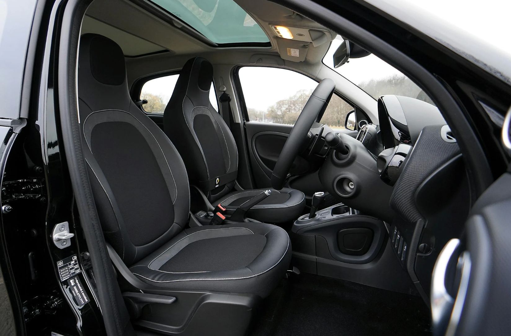 interior of a black car